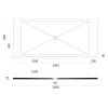 GSI Extra Flat obdélníková sprchová vanička 200 x 90 x 2 cm keramika černá mat 46200926