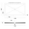 GSI Extra Flat obdélníková sprchová vanička 140 x 80 x 2 cm keramika černá mat 46140826