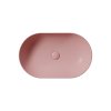 GSI Pura oválné umyvadlo na desku 60 x 37 cm bez otvoru pro baterii bez přepadu keramické blush mat růžová 883424