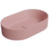GSI Kube X oválné umyvadlo na desku 60 x 37 cm bez otvoru pro baterii bez přepadu keramické blush mat růžová 945824