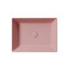 GSI Kube X obdélníkové umyvadlo na desku 50 x 37 cm bez otvoru pro baterii bez přepadu keramické blush mat růžová 942924