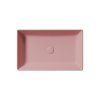 GSI Kube X obdélníkové umyvadlo na desku 60 x 37 cm bez otvoru pro baterii bez přepadu keramické blush mat růžová 945324