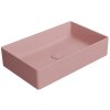 GSI Kube X obdélníkové umyvadlo na desku 60 x 37 cm bez otvoru pro baterii bez přepadu keramické blush mat růžová 945324