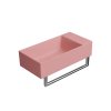 GSI Kube X umývátko 50 x 25 cm broušená spodní hrana bez otvoru pro baterii bez přepadu keramické blush mat růžová 94869024