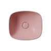 GSI Nubes obdélníkové umyvadlo na desku 40 x 35 cm bez otvoru pro baterii bez přepadu keramické blush mat růžová 978524