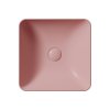 GSI Nubes čtvercové umyvadlo na desku 38 x 38 cm bez otvoru pro baterii bez přepadu keramické blush mat růžová 903824