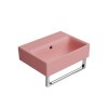 GSI Nubes umývátko 40 x 32 cm broušená spodní hrana bez otvoru pro baterii s přepadem keramické blush mat růžová 96849024