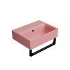 GSI Nubes umývátko 40 x 32 cm broušená spodní hrana bez otvoru pro baterii s přepadem keramické blush mat růžová 96849024