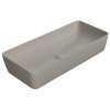 GSI Nubes obdélníkové umyvadlo na desku 80 x 40 cm bez otvoru pro baterii bez přepadu keramické tortora mat šedá 904005