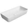 GSI Nubes obdélníkové umyvadlo na desku 80 x 40 cm bez otvoru pro baterii bez přepadu keramické bílá mat 904009