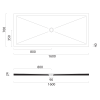 GSI Extra Flat obdélníková sprchová vanička 160 x 70 x 2 cm keramika cenere mat šedá 46160717