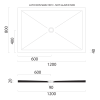 GSI Extra Flat obdélníková sprchová vanička 120 x 80 x 2 cm keramika cenere mat šedá 46120817
