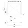 GSI Extra Flat obdélníková sprchová vanička 90 x 80 x 2 cm keramika creta mat béžová 46090808