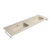 GSI Pura obdélníkové dvojumyvadlo Slim 142 x 46 cm bez otvoru pro baterii s přepadem keramické creta mat béžová 8889008
