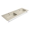 GSI Pura obdélníkové dvojumyvadlo Slim 122 x 46 cm s otvorem pro baterii s přepadem keramické creta mat béžová 8888108