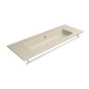 GSI Pura obdélníkové umyvadlo Slim 122 x 46 cm bez otvoru pro baterii s přepadem keramické creta mat béžová 8887008