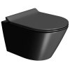 GSI Kube X závěsná WC mísa 36 x 50 cm GeniusFlush keramika černá dual-mat 941226