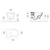 GSI Kube X závěsná wc mísa 36 x 55 cm GeniusFlush keramika bílá dual-mat 941309