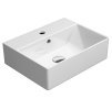 GSI Kube X umývátko 45 x 35 cm broušená spodní hrana s otvorem pro baterii s přepadem keramika bílá mat 94859109