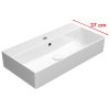 GSI Kube X obdélníkové umyvadlo 70 x 37 cm broušená spodní hrana s otvorem pro baterii s přepadem keramika bílá ExtraGlaze