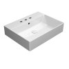 GSI Kube X obdélníkové umyvadlo 60 x 47 cm broušená spodní hrana 3 otvory pro baterii s přepadem keramika bílá ExtraGlaze 94319311