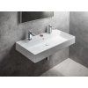 GSI Kube X obdélníkové umyvadlo 100 x 47 cm broušená spodní hrana 2 otvory pro baterii s přepadem keramika bílá ExtraGlaze 94239211