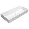 GSI Kube X obdélníkové umyvadlo 100 x 47 cm broušená spodní hrana 2 otvory pro baterii s přepadem keramika bílá ExtraGlaze 94239211