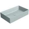 GSI KUbe X obdélníkové umyvadlo na desku 60 x 37 cm bez otvoru pro baterii bez přepadu keramické ghiaccio mat modrá 945315