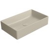 GSI Kube X obdélníkové umyvadlo na desku 60 x 37 cm bez otvoru pro baterii bez přepadu keramické creta mat béžová 945308