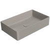 GSI Kube X obdélníkové umyvadlo na desku 60 x 37 cm bez otvoru pro baterii bez přepadu keramické tortora mat šedá 945305