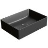 GSI Kube X obdélníkové umyvadlo na desku 50 x 37 cm bez otvoru pro baterii bez přepadu keramické černá mat 942926