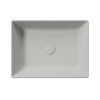 GSI Kube X obdélníkové umyvadlo na desku 50 x 37 cm bez otvoru pro baterii bez přepadu keramické cenere mat šedá 942917