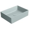 GSI Kube X obdélníkové umyvadlo na desku 50 x 37 cm bez otvoru pro baterii bez přepadu keramické ghiaccio mat modrá 942915