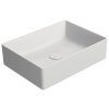 GSI Kube X obdélníkové umyvadlo na desku 50 x 37 cm bez otvoru pro baterii bez přepadu keramické bílá mat 942909