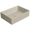 GSI Kube X obdélníkové umyvadlo na desku 50 x 37 cm bez otvoru pro baterii bez přepadu keramické creta mat béžová 942908