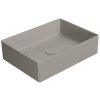 GSI Kube X obdélníkové umyvadlo na desku 50 x 37 cm bez otvoru pro baterii bez přepadu keramické tortora mat šedá 942905