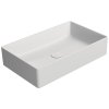GSI Kube X obdélníkové umyvadlo na desku 60 x 37 cm bez otvoru pro baterii bez přepadu keramické bílá mat 945309