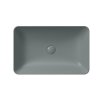 GSI Nubes obdélníkové umyvadlo na desku 60 x 38 cm bez otvoru pro baterii bez přepadu keramické agave mat zelená 903604