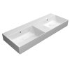 GSI Kube X dvojumyvadlo 120 x 47 cm bez otvoru pro baterii s přepadem keramické bílá ExtraGlaze 9425011