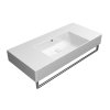 GSI Kube X obdélníkové umyvadlo 100 x 47 cm bez otvoru pro baterii s přepadem odkládací plochy keramické bílá ExtraGlaze 9451011