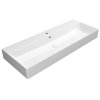 GSI Kube X obdélníkové umyvadlo 120 x 47 cm broušená spodní hrana s otvorem pro baterii s přepadem keramické bílá ExtraGlaze 94249111