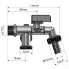 Arco zahradní ventil Nano se dvěma vývody anticalc 1/2"x3/4"x3/4" 00472