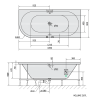 Polysan VIVA R hydromasážní vana 185 x 80 x 47 cm pravá Attraction Hydro-Air akrylát chrom bílá 72129.4010