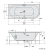 Polysan VIVA L hydromasážní vana 185 x 80 x 47 cm levá Attraction Hydro-Air akrylát chrom bílá 72099.4010