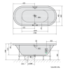 Polysan VIVA O hydromasážní vana 175 x 80 x 47 cm Highline Hydro-Air akrylát chrom bílá 79119.6010
