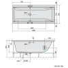 Polysan CLEO hydromasážní vana obdélníková 180 x 90 x 48 cm Highline Hydro-Air akrylát chrom bílá 13111.6010
