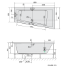Polysan ANDRA R hydromasážní vana asymetrická 180 x 90 x 45 cm pravá Active Hydro-Air akrylát chrom bílá 78771.2010