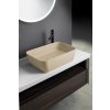Polysan Banera Square umyvadlo na desku 50 x 36 cm bez otvoru pro baterii bez přepadu litý mramor béžová mat 14596.81