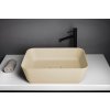 Polysan Banera Square umyvadlo na desku 50 x 36 cm bez otvoru pro baterii bez přepadu litý mramor béžová mat 14596.81