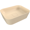 Polysan Banera Square umyvadlo na desku 50 x 36 cm bez otvoru pro baterii bez přepadu litý mramor béžová mat 14596.81